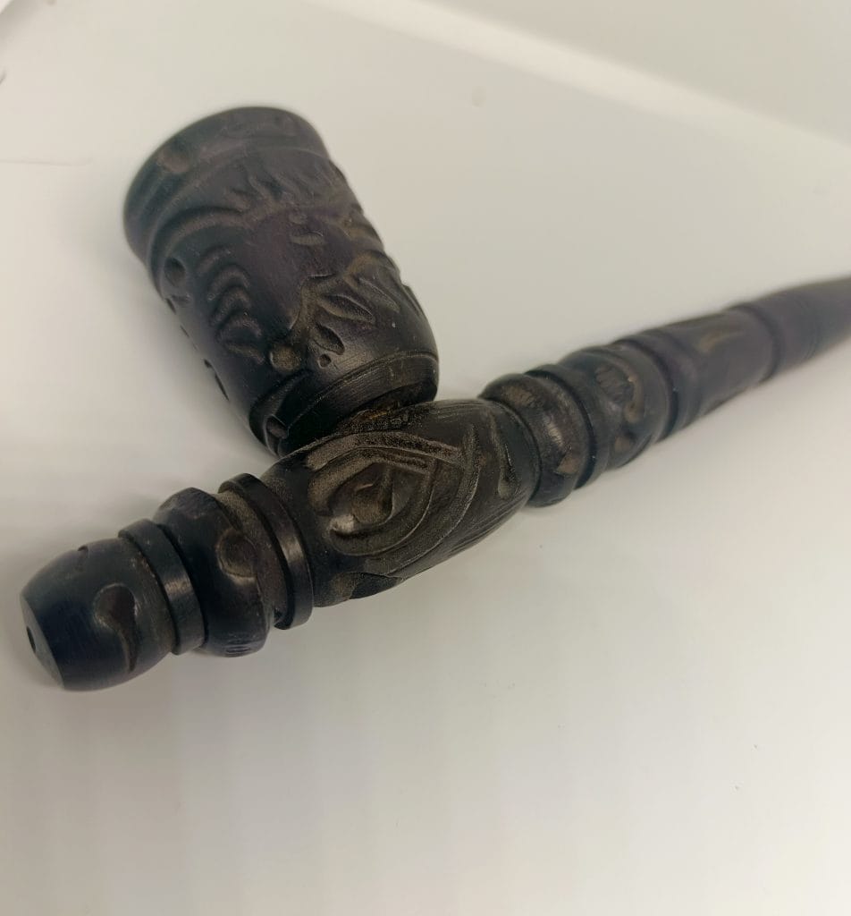 Peice Carved Dark '' Wood Tobacco Pipe RARE Vintage Free Shipping - Image 2