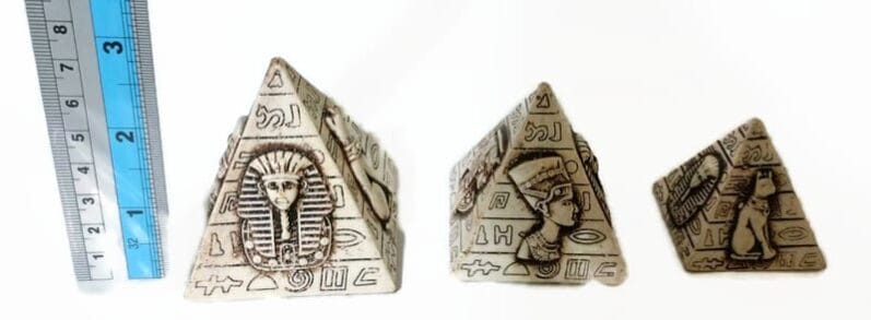 Vintage Egyptian 3 Pyramid Resin Miniature Home Decoration Pharaoh Figurine - Image 2